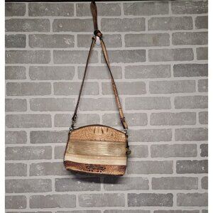Brahmin Women Crossbody Satchel Block Color Leather‎ Bag